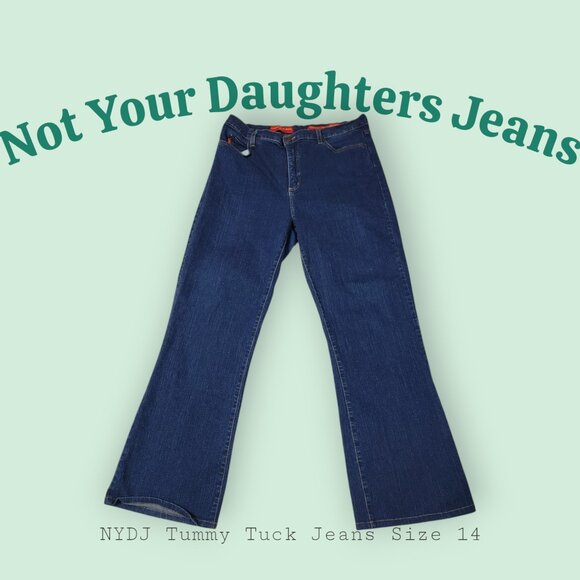 NYDJ Tummy Tuck Bootcut Jeans Size 14 Dark Wash | Made in USA - Picture 1 of 11